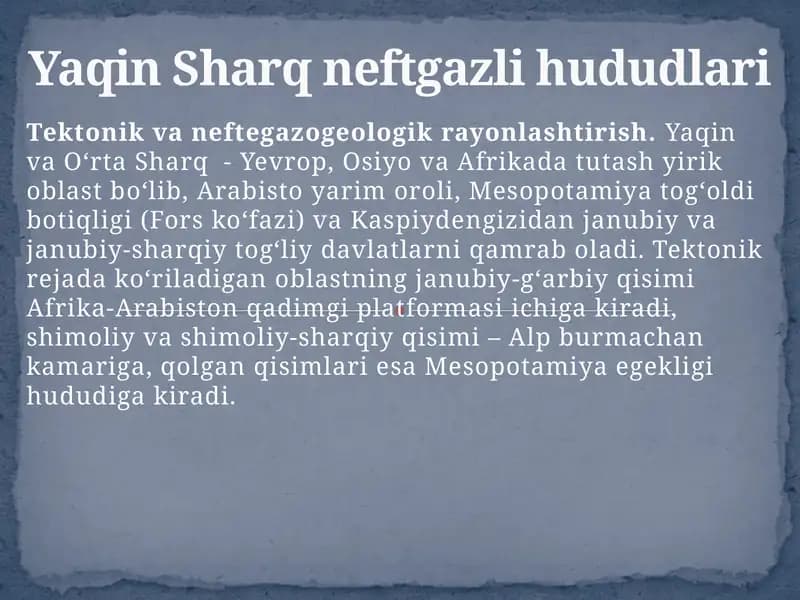 Tektonik va neftegazogeologik rayonlashtirish