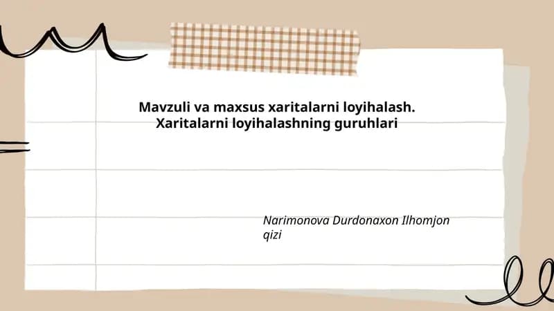 Mavzuli va maxsus xaritalarni loyihalash