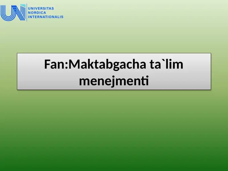 Maktabgacha Ta`lim tashkiloti  xodimlar ish hujjatlari