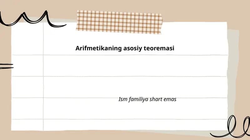 Arifmetikaning asosiy teoremasi