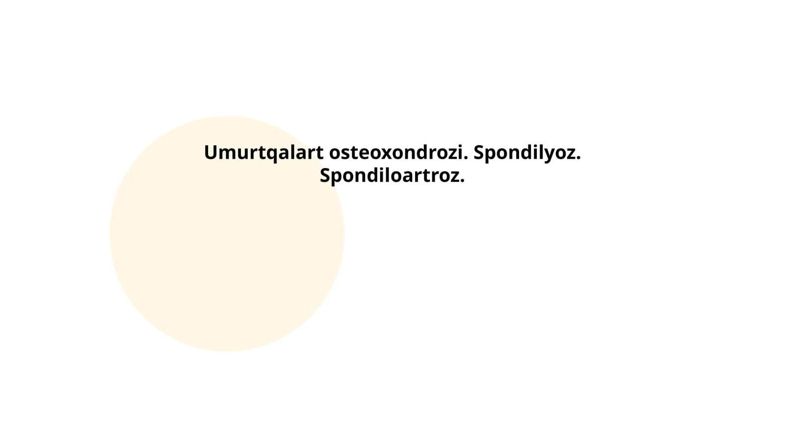 Umurtqalart osteoxondrozi. Spondilyoz. Spondiloartroz
