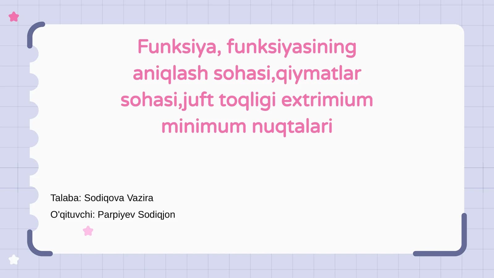Funksiyalar va ularning xususiyatlari