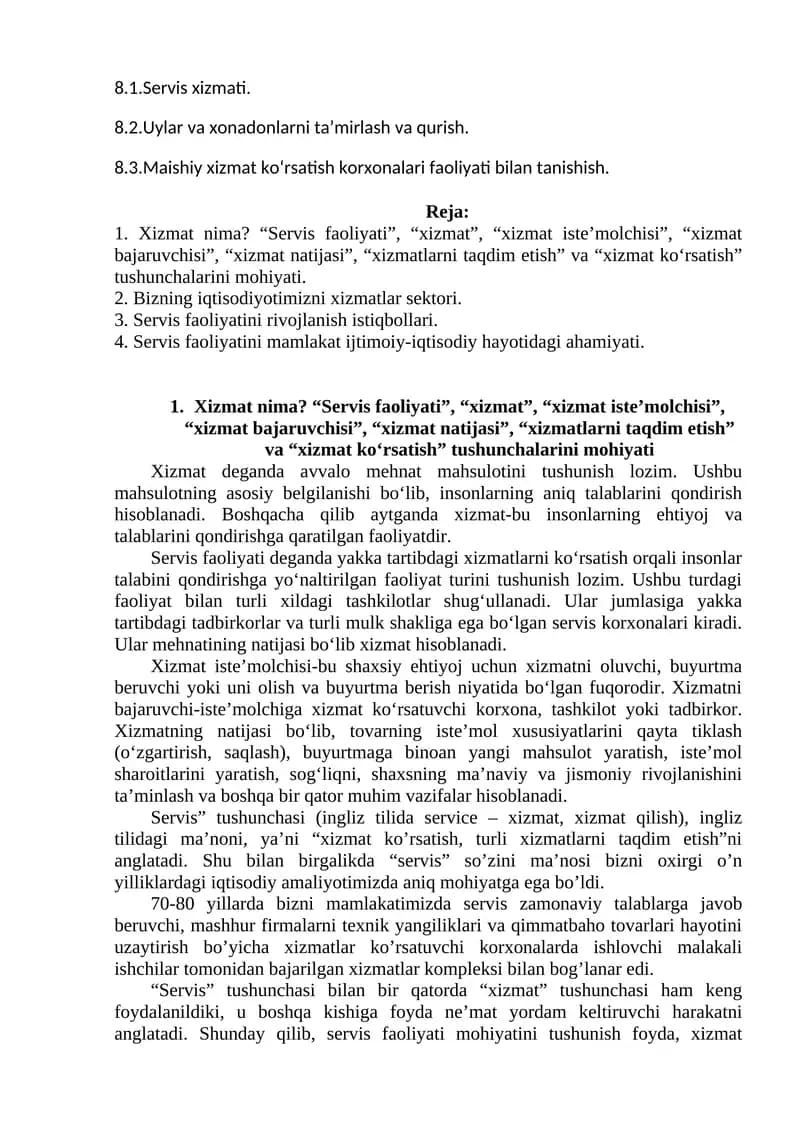 Servis xizmati