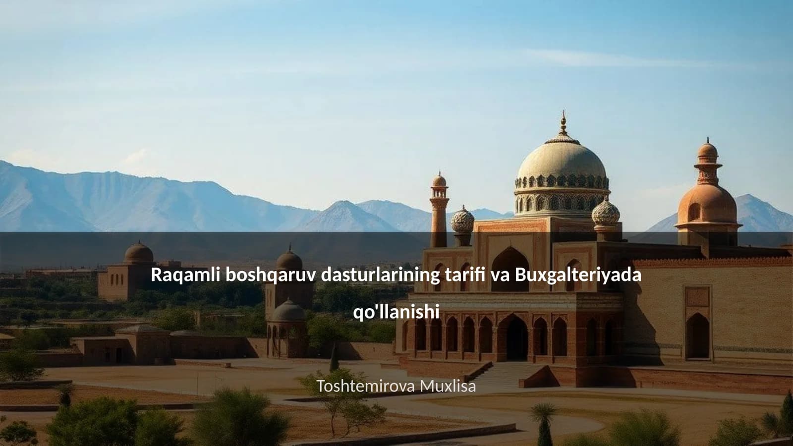 Raqamli boshqaruv dasturlarining tarifi va Buxgalteriyada qo'llanishi