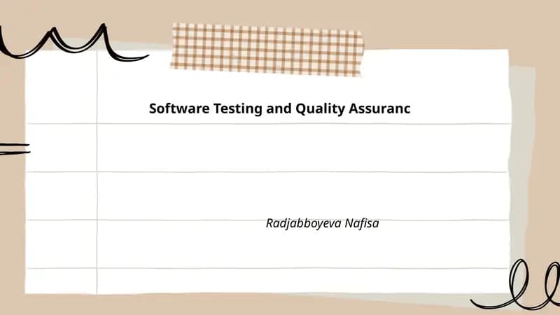 Software Testing and Quality Assurance