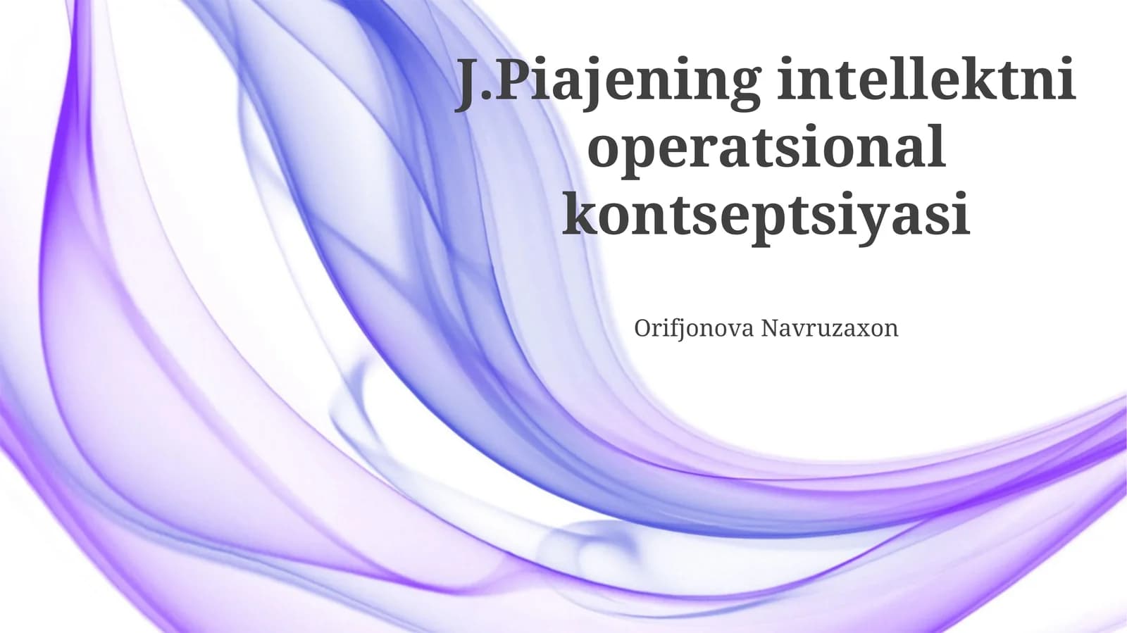 Pyajening intellektni operatsional kontseptsiyasi