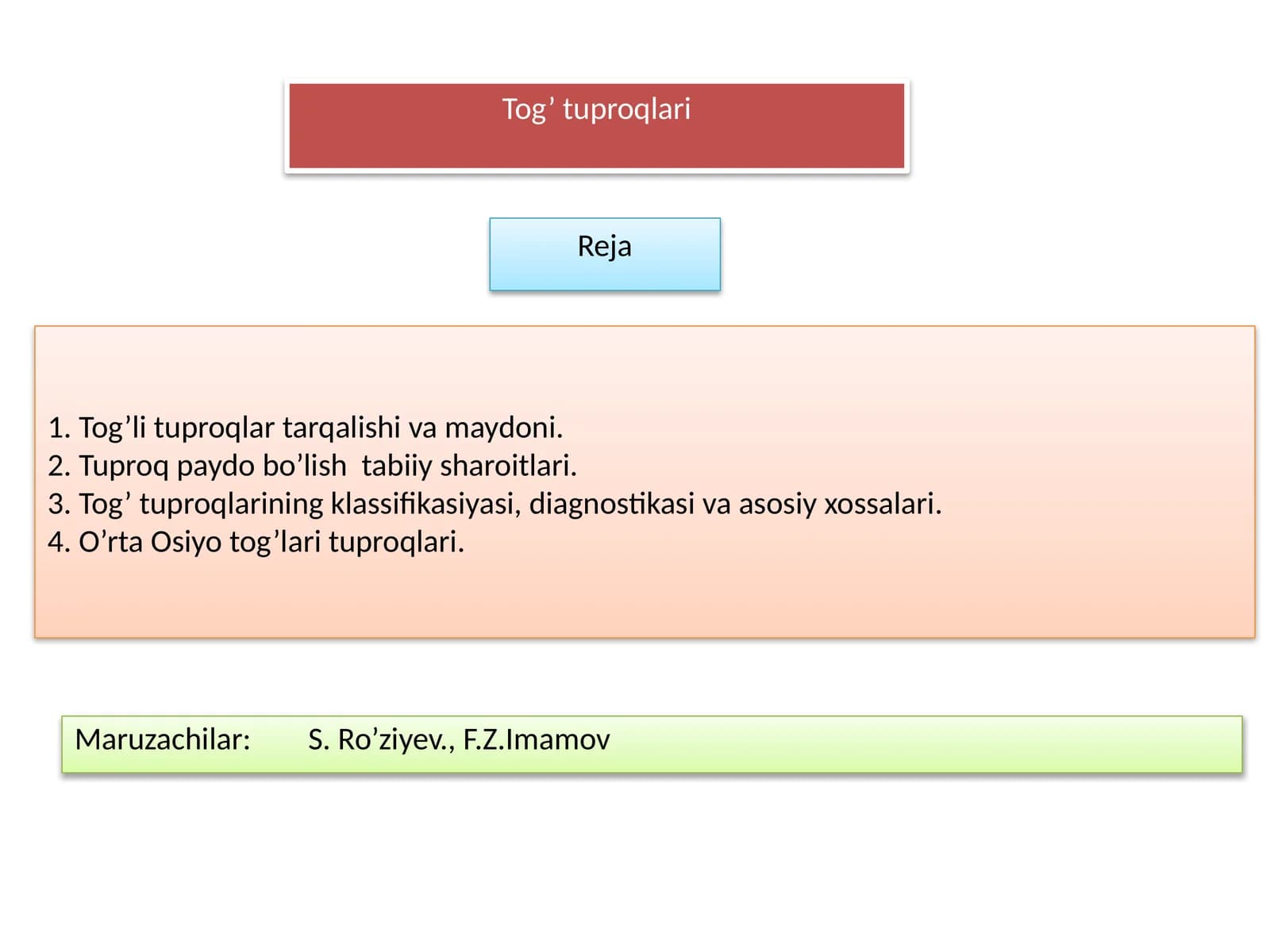 Tog’ tuproqlari