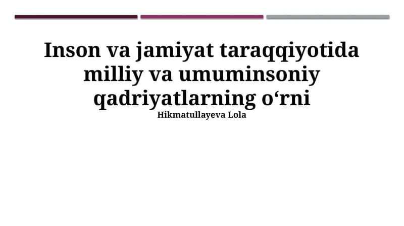 Madaniyat va san'atning qadriyatlarni targ'ib qilishdagi o'rni