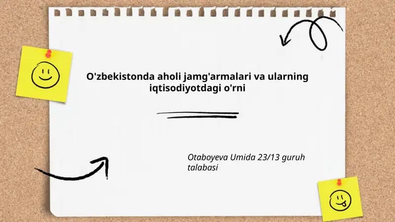 Aholi jamg'armalari va ularning iqtisodiyotdagi o'rni