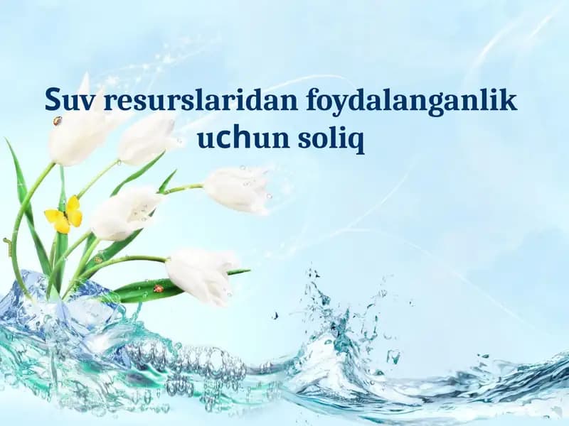 Suv resurslaridan foydalanganlik uchun soliq