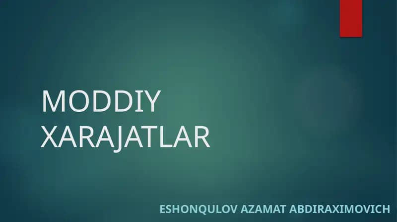 Materiallarni boshqarish
