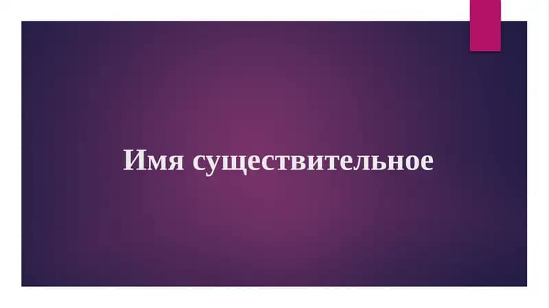 Имя существительное