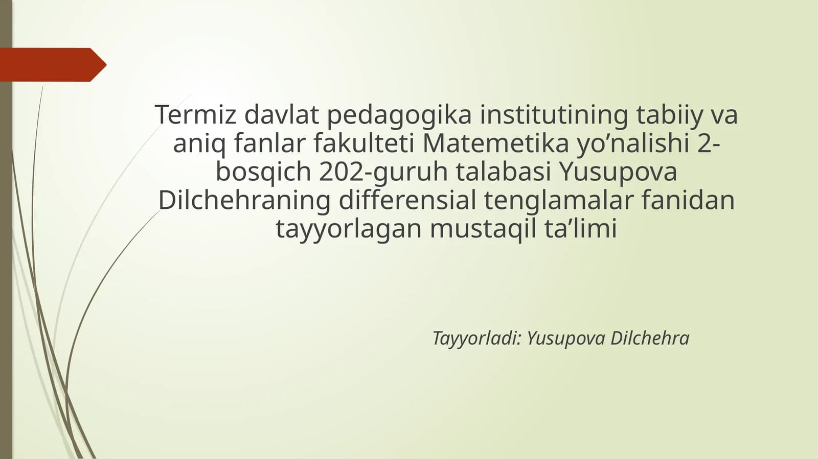 Differensial tenglamalar