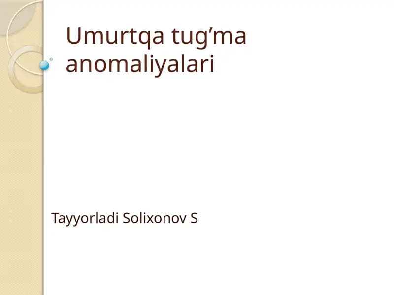 Umurtqatug’maanomaliyalari