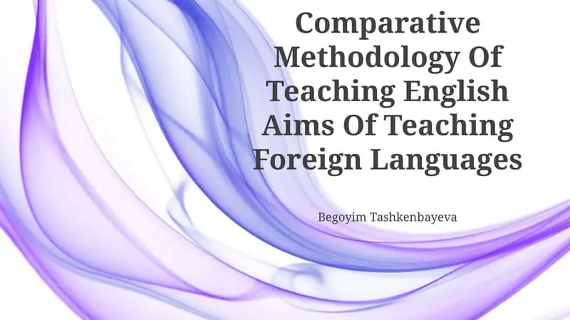Introduction To The Comparative Methodology Of Teaching English