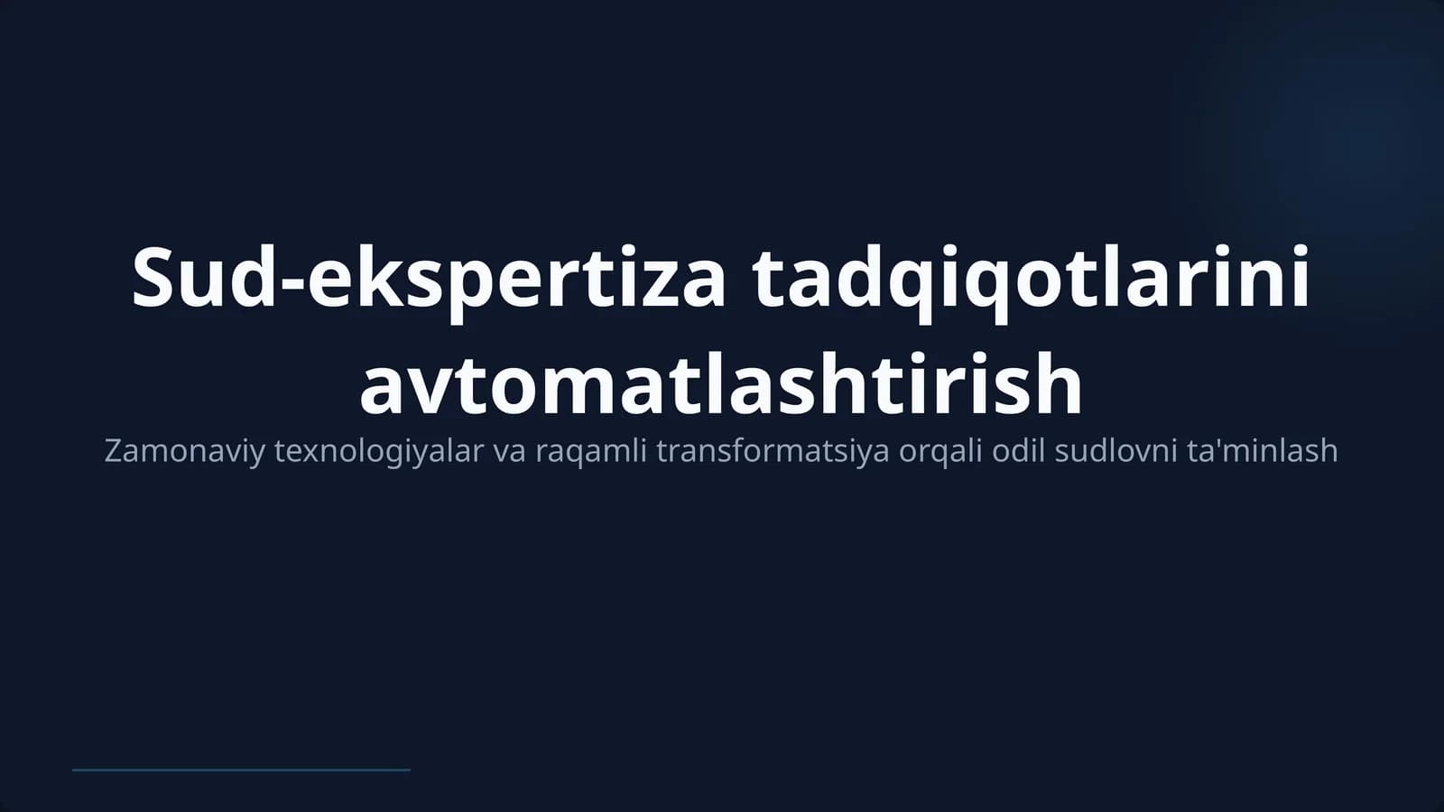 Sud-ekspertiza tadqiqotlarini avtomatlashtirish (Professional prezentatsiya)