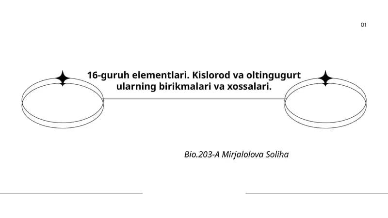 16-guruh elementlari. Kislorod va oltingugurt ularning birikmalari va xossalari