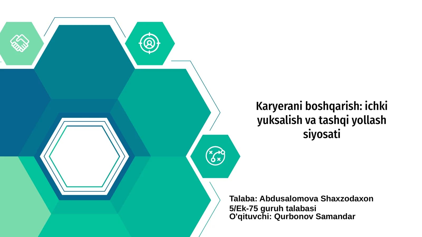 Karyerani boshqarish: ichki yuksalish va tashqi yollash siyosati