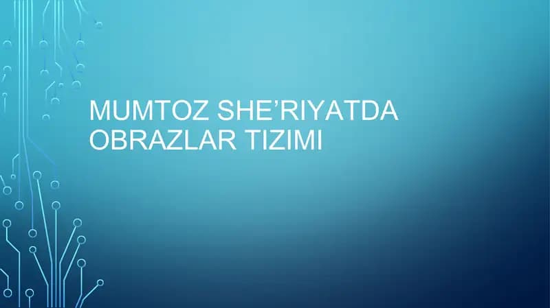 Mumtoz she’riyatda obrazlar tizimi