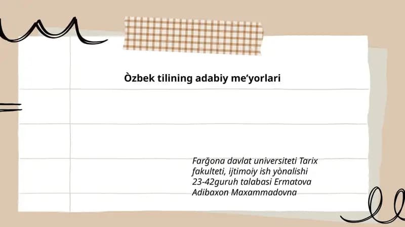 Òzbek tilining adabiy me’yorlari