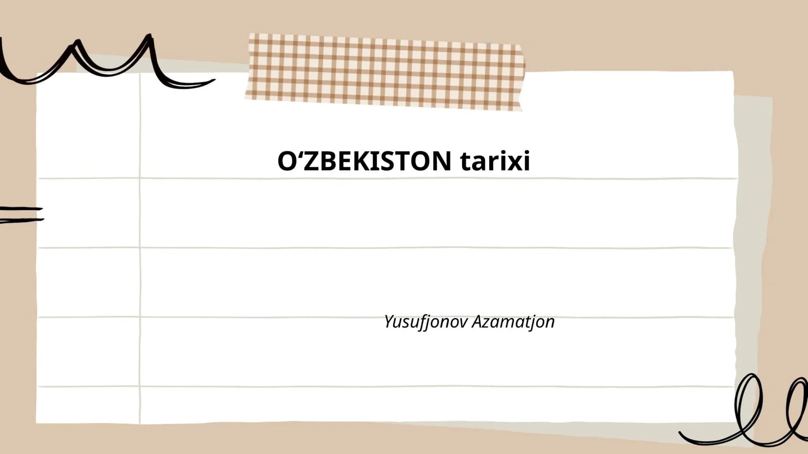 OʻZBEKISTON tarixi