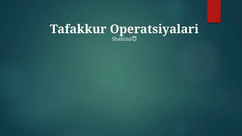 Tafakkur Operatsiyalari
