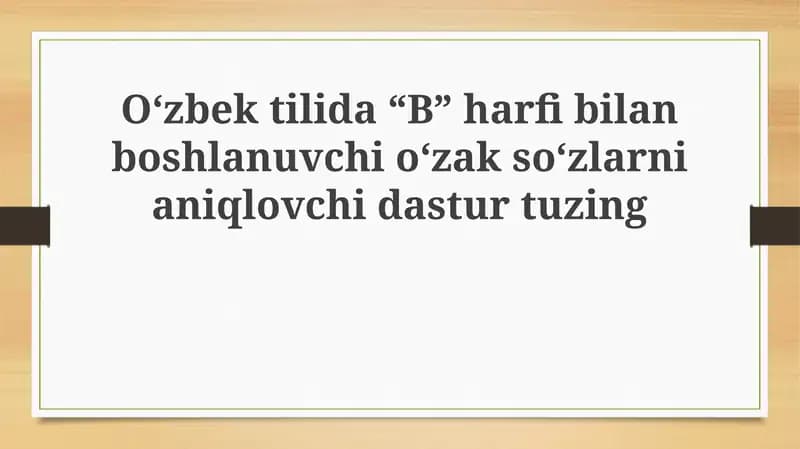 Ildiz so'zlarni aniqlash