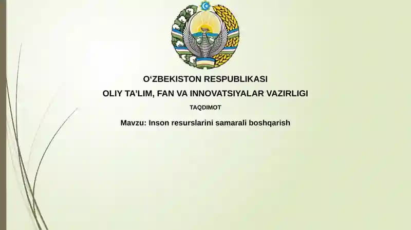 Insonresurslarini samarali boshqarish
