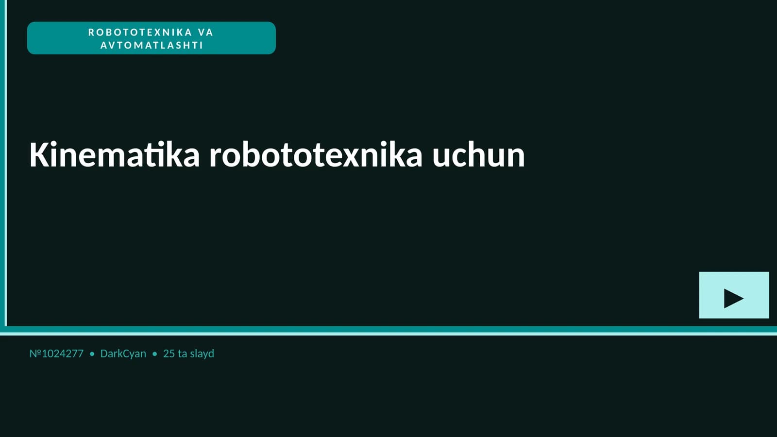 ROBOTOTEXNIKA VA AVTOMATLASHTI