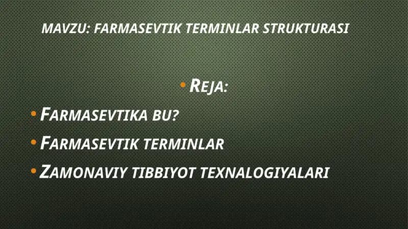 Farmasevtik terminlar strukturasi
