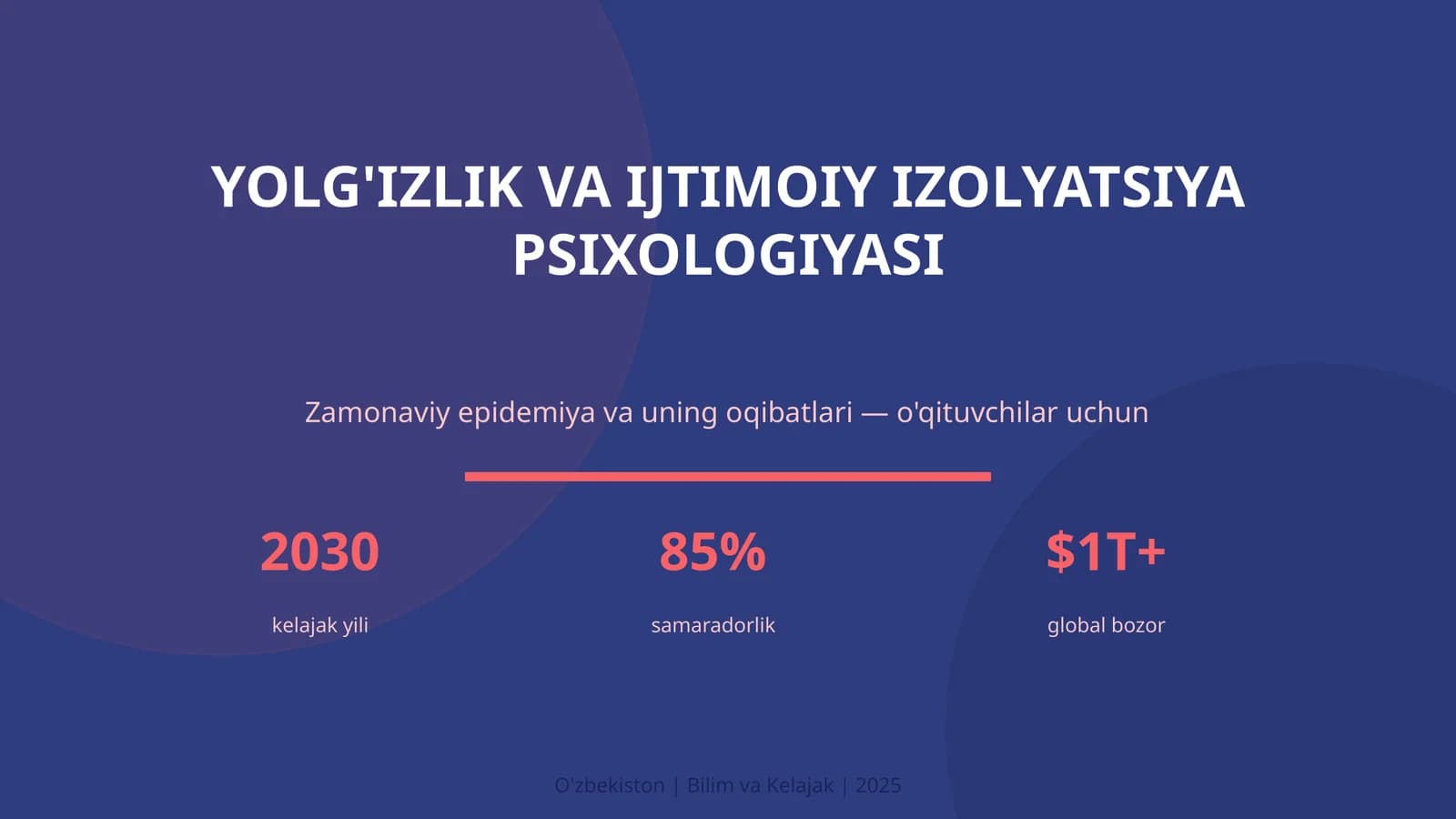 YOLG'IZLIK VA IJTIMOIY IZOLYATSIYA PSIXOLOGIYASI