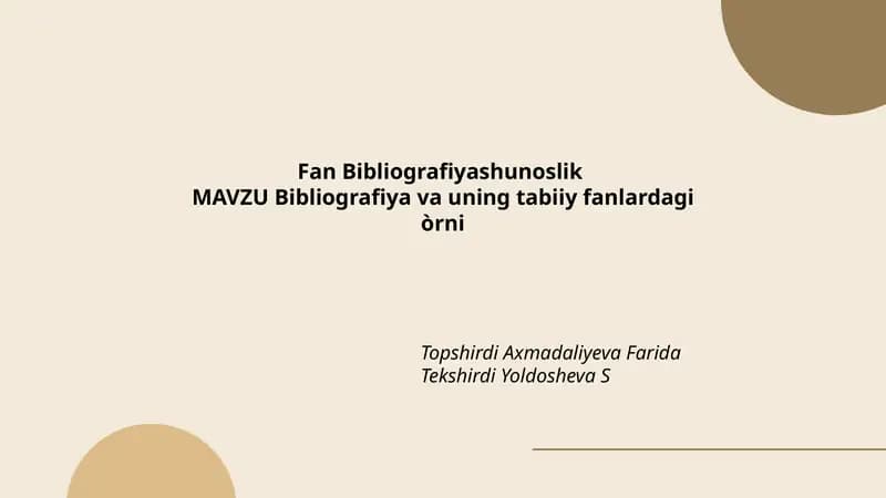 Fan Bibliografiyashunoslik