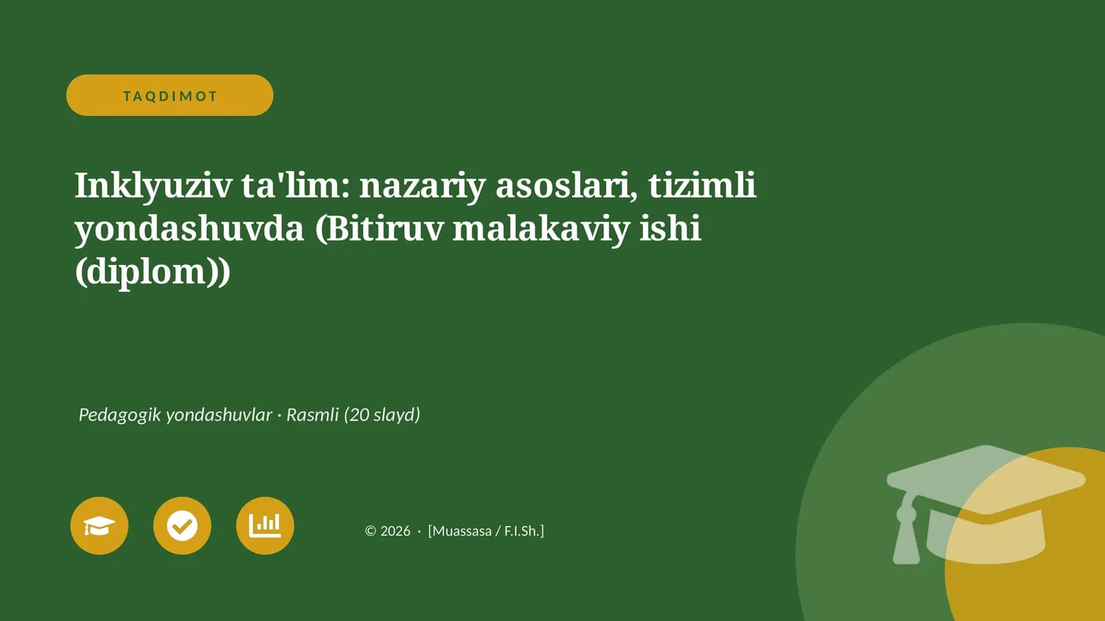Inklyuziv ta'lim: nazariy asoslari, tizimli yondashuvda (Bitiruv malakaviy ishi (diplom))