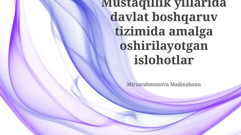 Atrof-muhitni boshqarish islohotlari