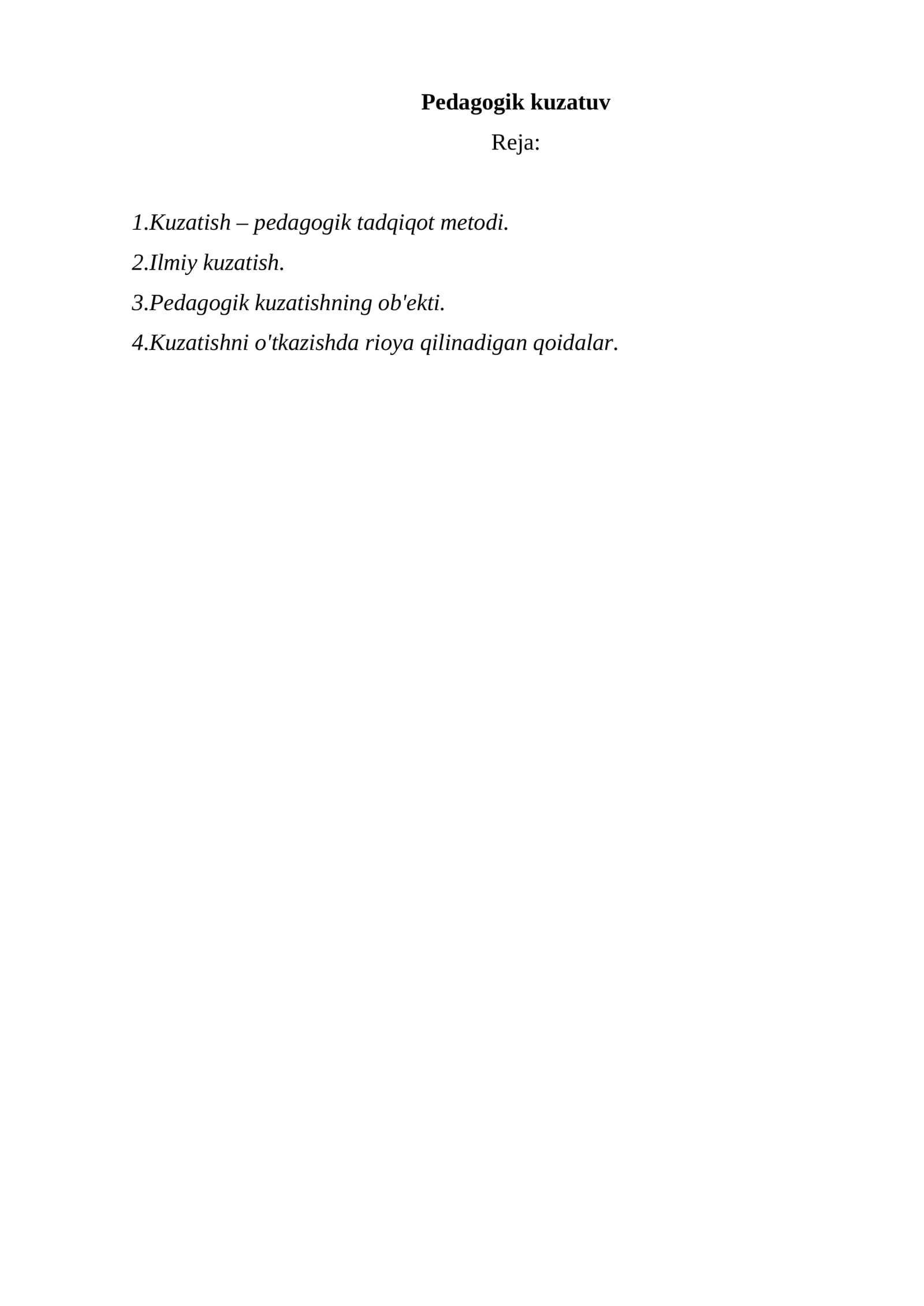 Pedagogik kuzatuv