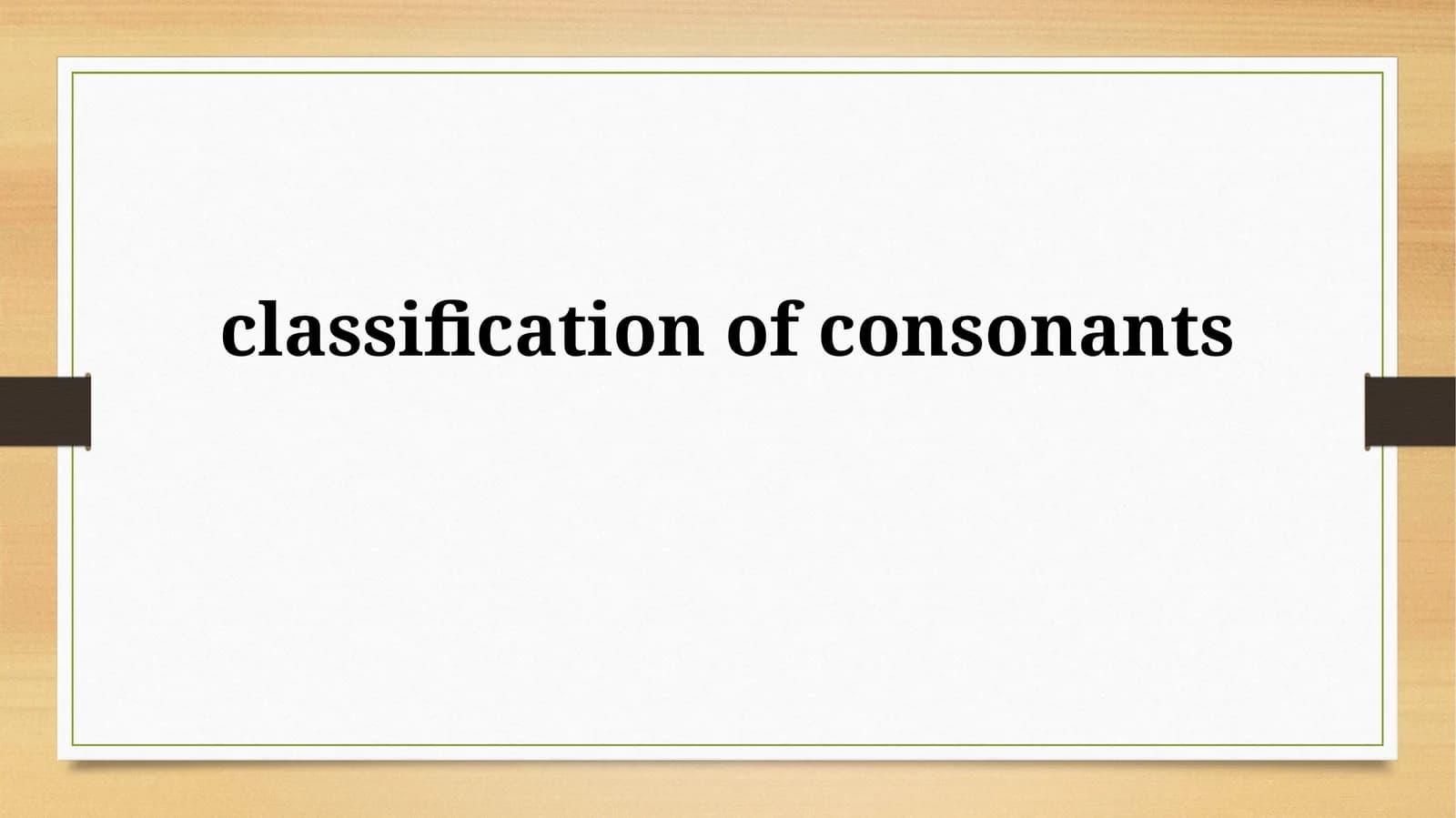 classification ofconsonants