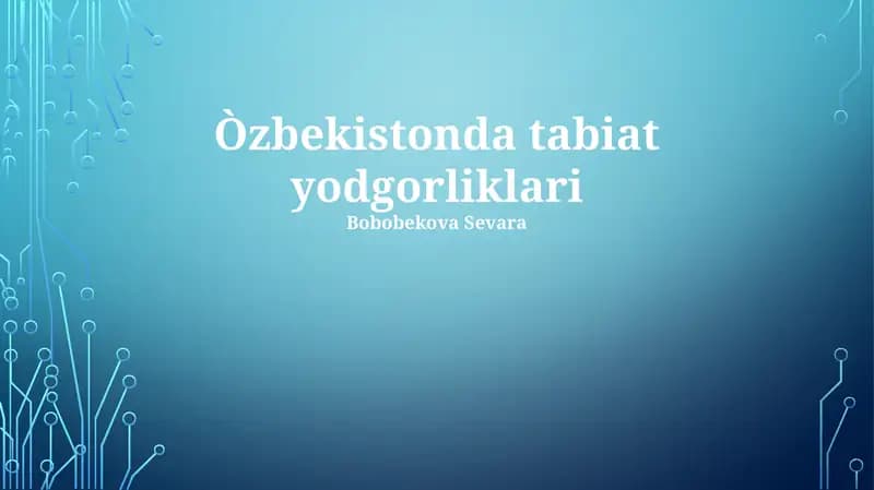 O'zbekistonda tabiat yodgorliklari