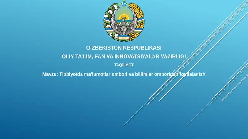Ma'lumotlar omborlari va bilimlar omborlari: Asosiy tushunchalar va tibbiyotdagi roli