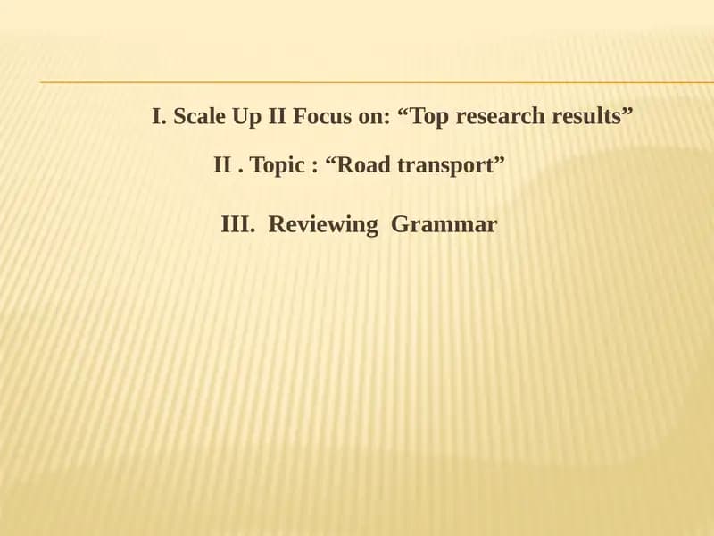 Scale Up II Focus on: “Top research results”