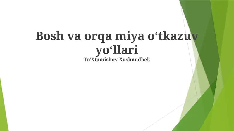 Bosh va orqa miya oʻtkazuv yoʻllari