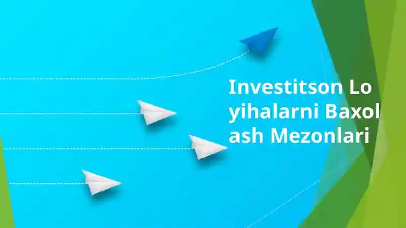 Investitson Loyihalarni Baxolash Mezonlari