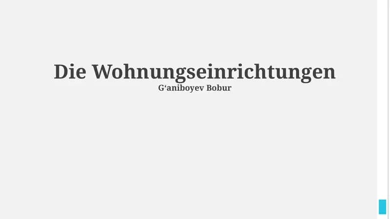 Die Wohnungseinrichtungen