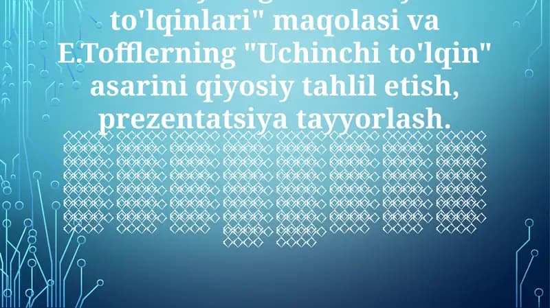 "Madaniyat to'lqinlari" va "Uchinchi to'lqin" qiyosiy tahlili