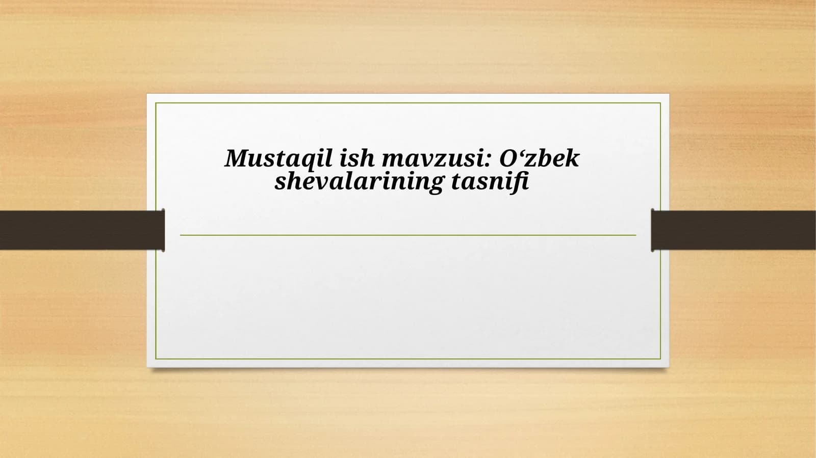 O‘zbek shevalarining tasnifi