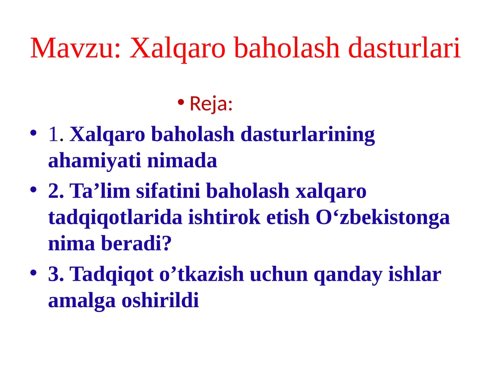 Xalqaro baholash dasturlari
