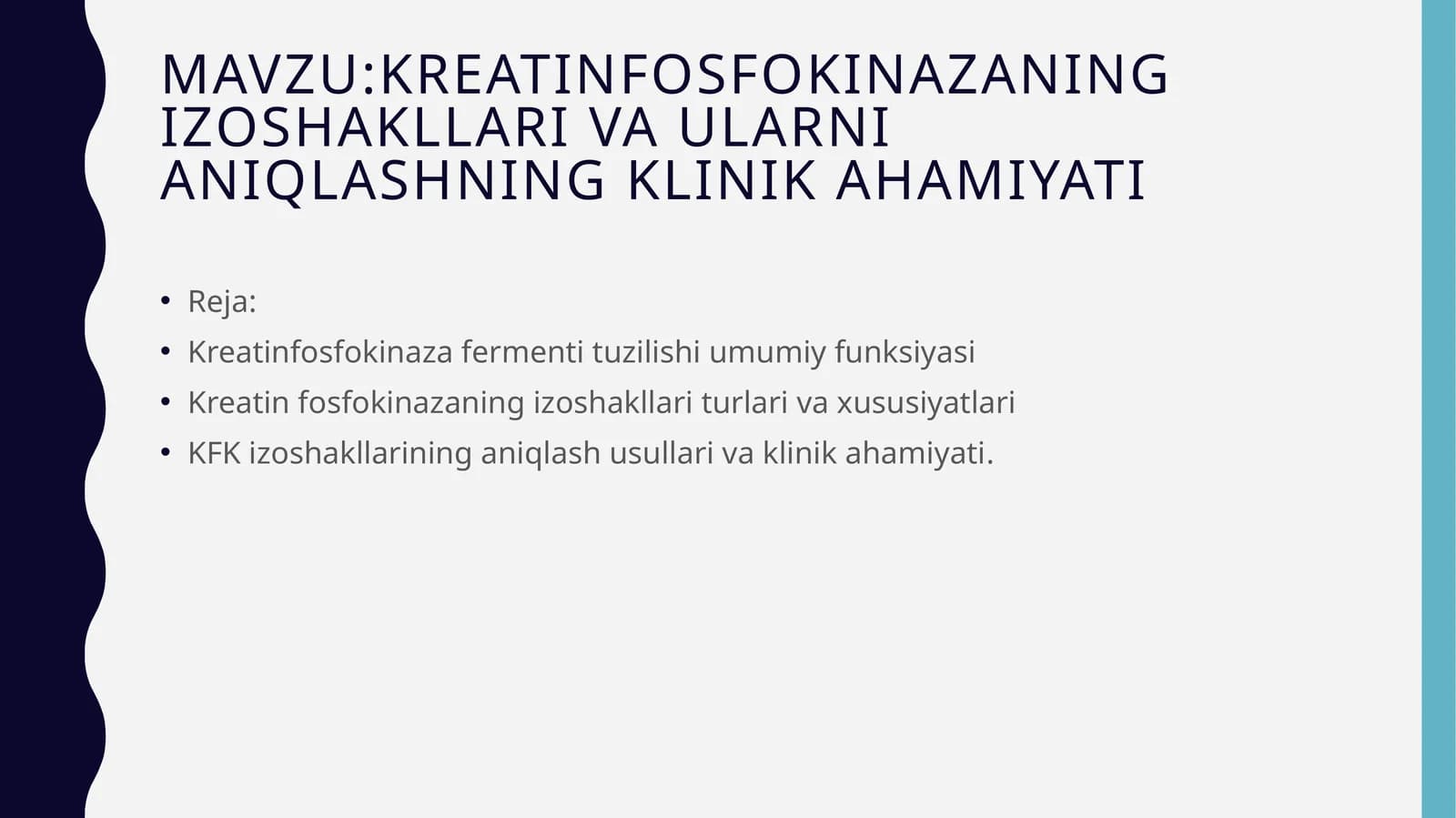 Kreatinfosfokinazaning izoshakllari va ularni aniqlashning klinik ahamiyati