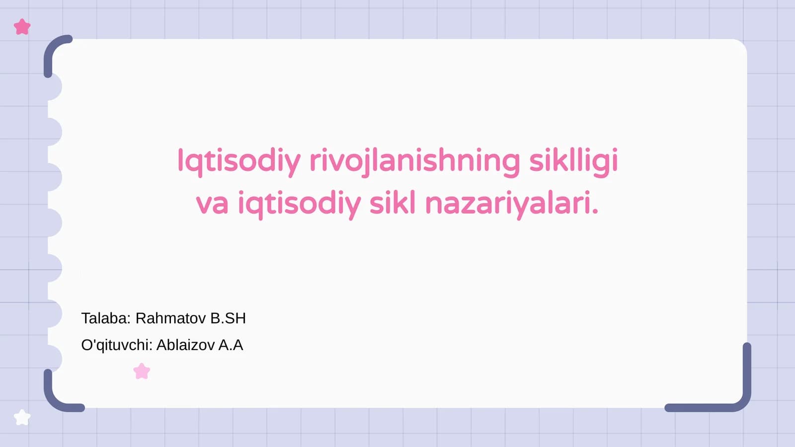 Iqtisodiy rivojlanishning siklligi va iqtisodiy sikl nazariyalari
