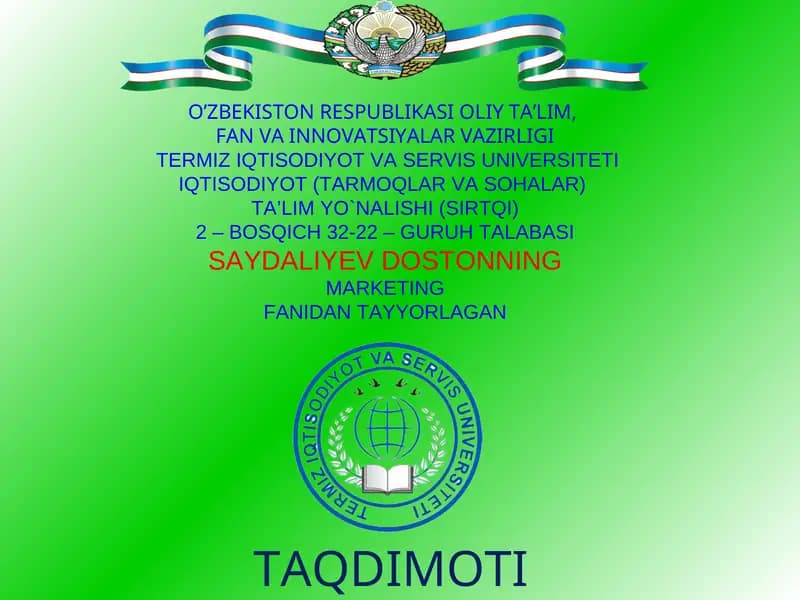 Tovar assortimentini rejalashtirish
