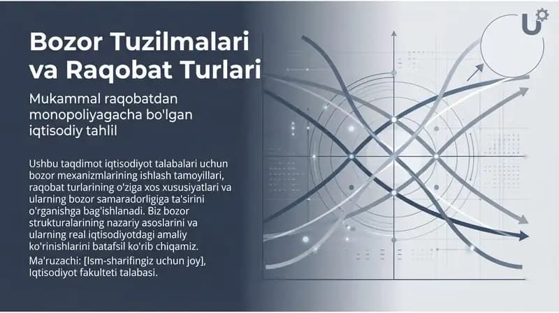 Monopoliya oqibatlari, Bozor tuzilmalari va raqobat turlari / Iqtisodiyot