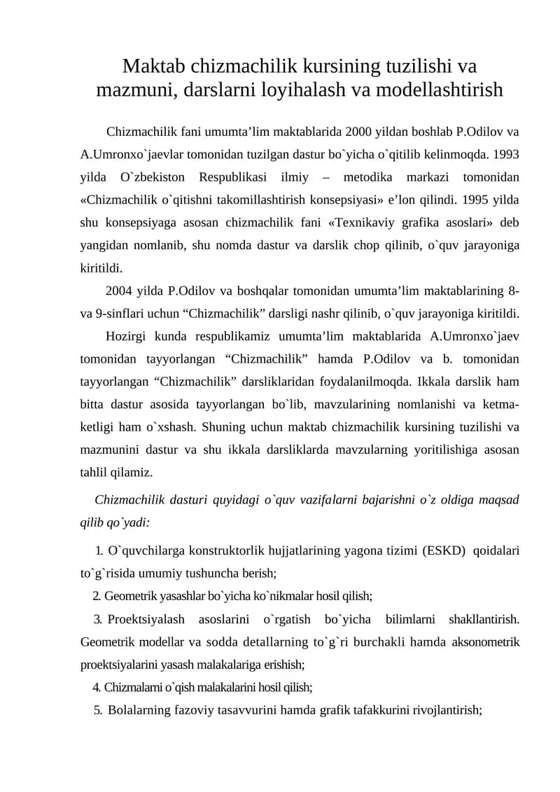 Chizmachilik kursi